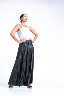 Falda Plisada Soleil Gasa simil Cuero