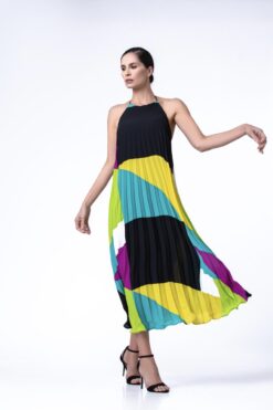 Vestido Plisado Soleil Geometrico