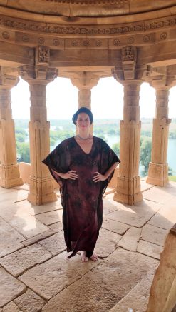 Vestido Kaftan Seda Reciclado Wine