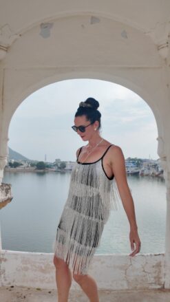 Vestido Flecos White