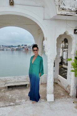 Vestido Tunik Ombré degradé Turquesa